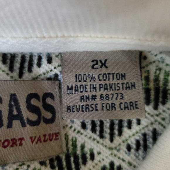 W.R. Gass Men's Shirt Short Sleeve Size 2X Casual Classic Beige - Picture 5 of 12